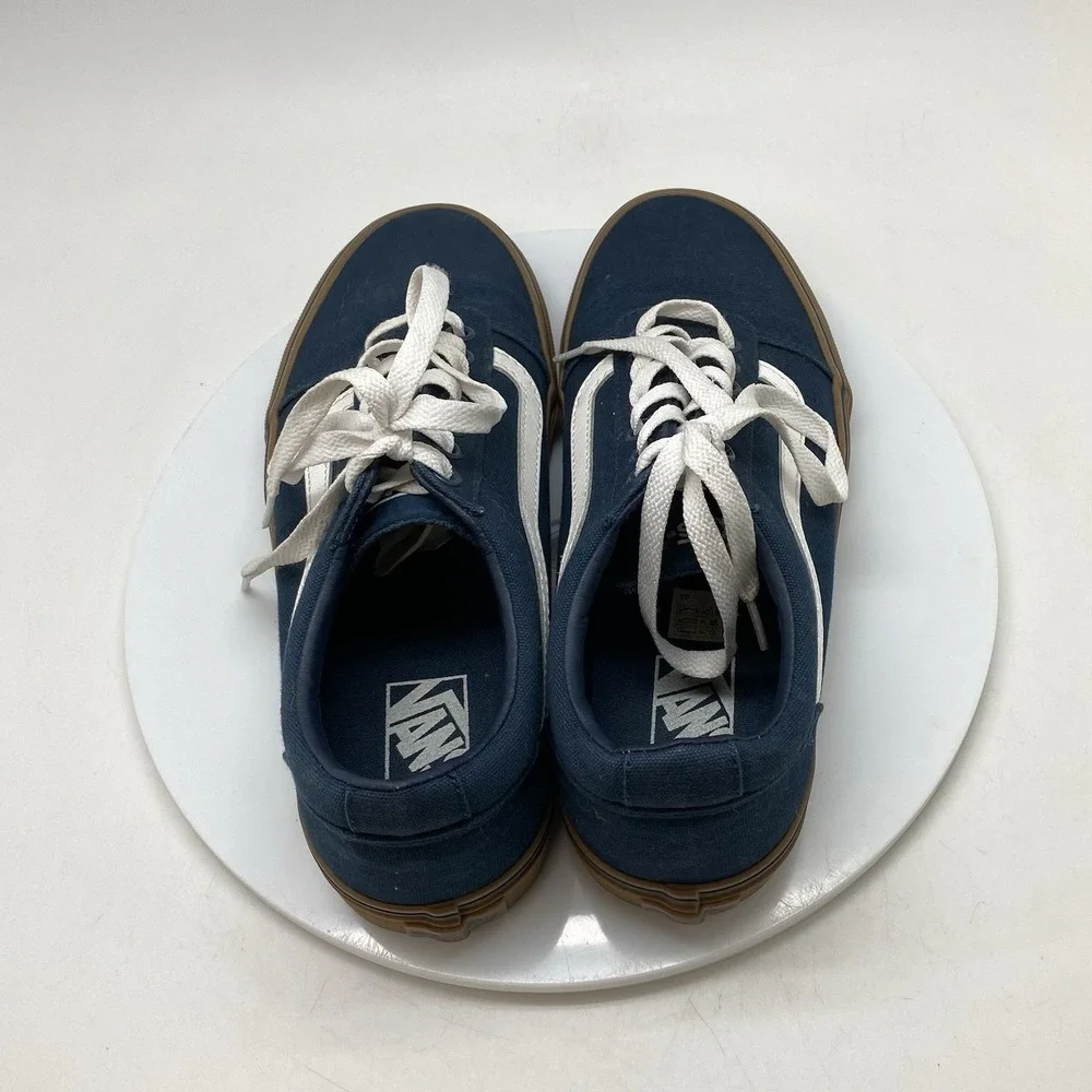 Vans Old Skool Mens 8‎ Blue Athletic Skate Walking Canvas Shoes Sneakers 500714